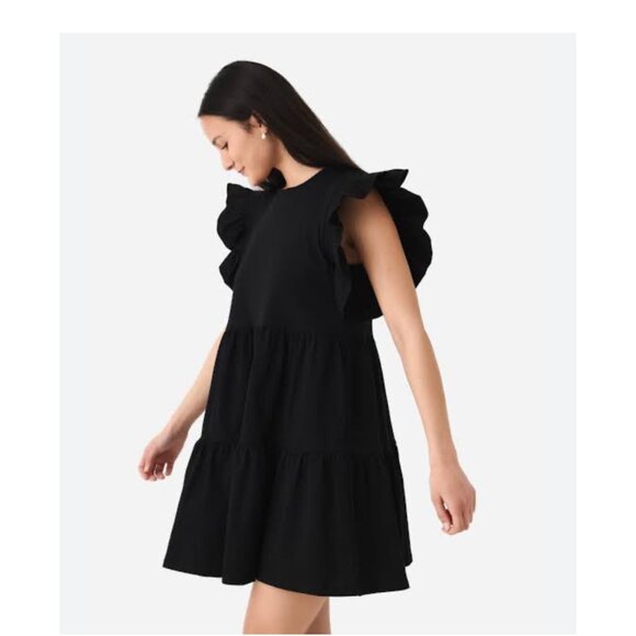 English Factory Ruffled‎ Tiered Black Babydoll Mini Dress Size M NEW WITH TAG - Picture 1 of 8